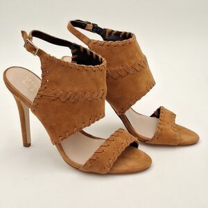 Artelier Nicole Miller Percy 7.5 M High Heel With Brown Suede Laced Accents